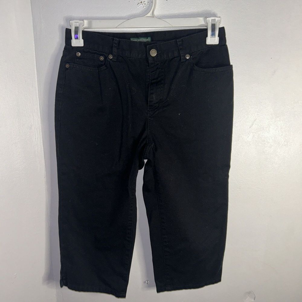 Ralph Lauren Jeans 6P Petite Black Denim Womens Jeans Straight Legs